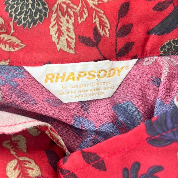 ✨VTG✨ 70s Sheer Floral Blouse, Size - Picture 5 of 7